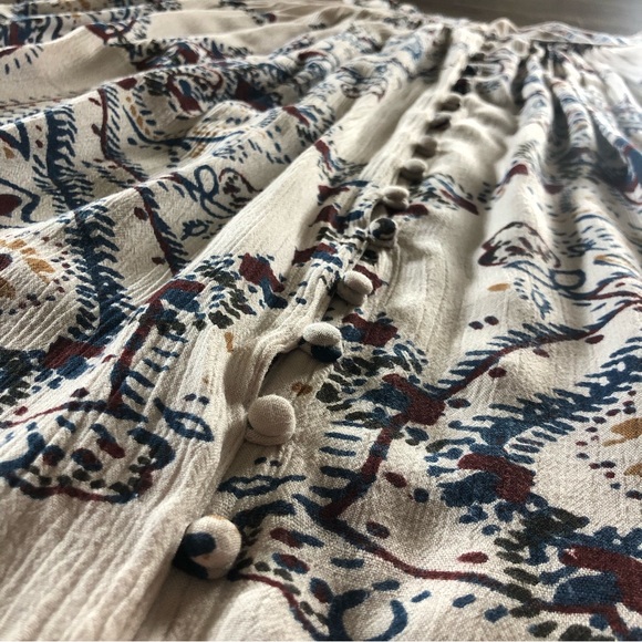 Free People paisley swing dress with button front - Picture 4 of 14